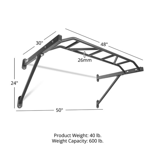 48" Wall Mounted Multi Pull-Up Bar view 2