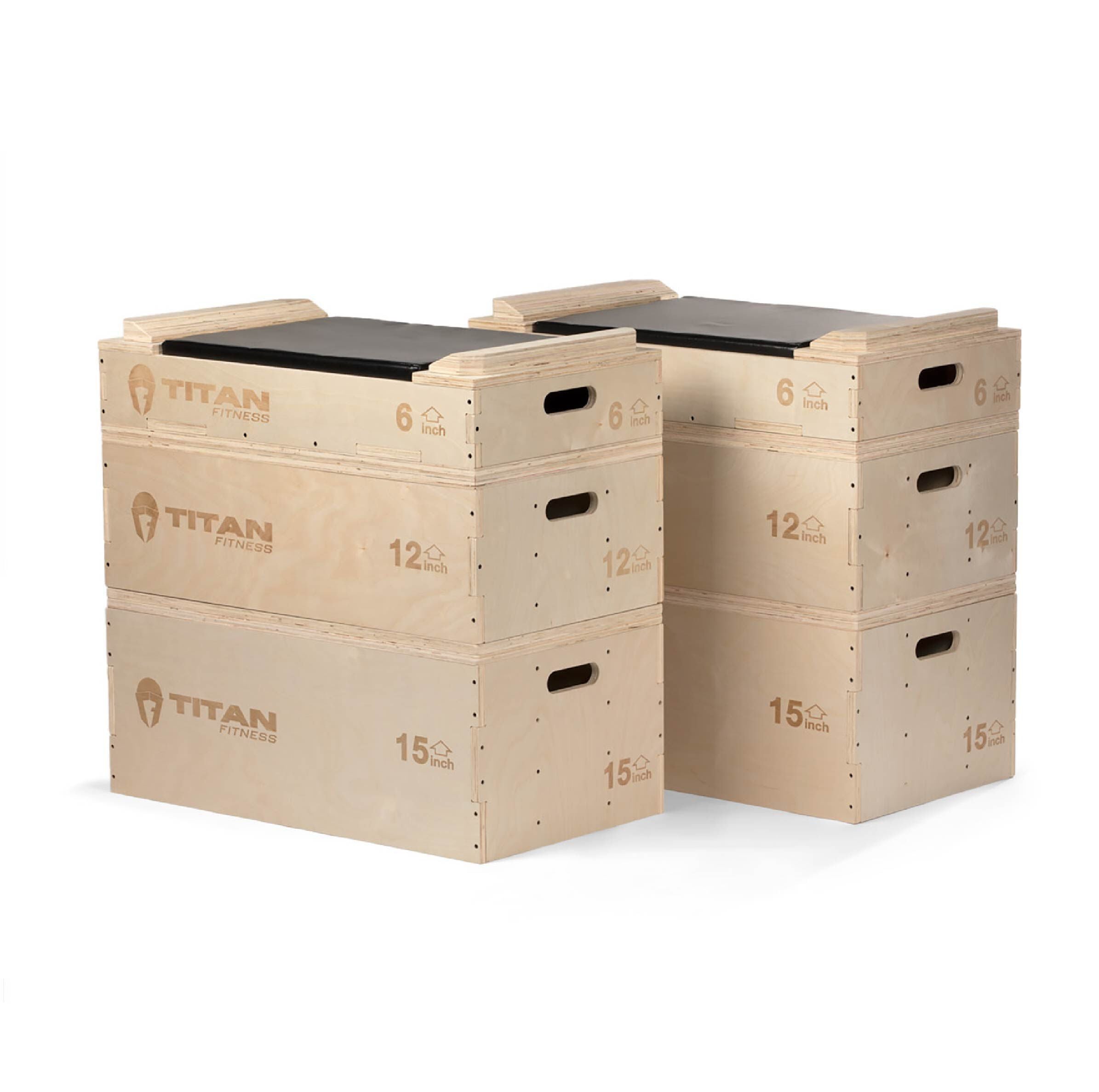 Stackable Wood Jerk Blocks with Silencer Pad – Titan Fitness