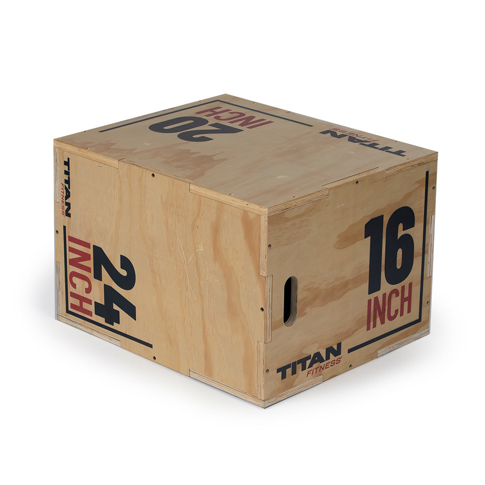 Crossfit Cheap Plyometric Box 3-in-1 Wooden Plyo Box Titan Fitness