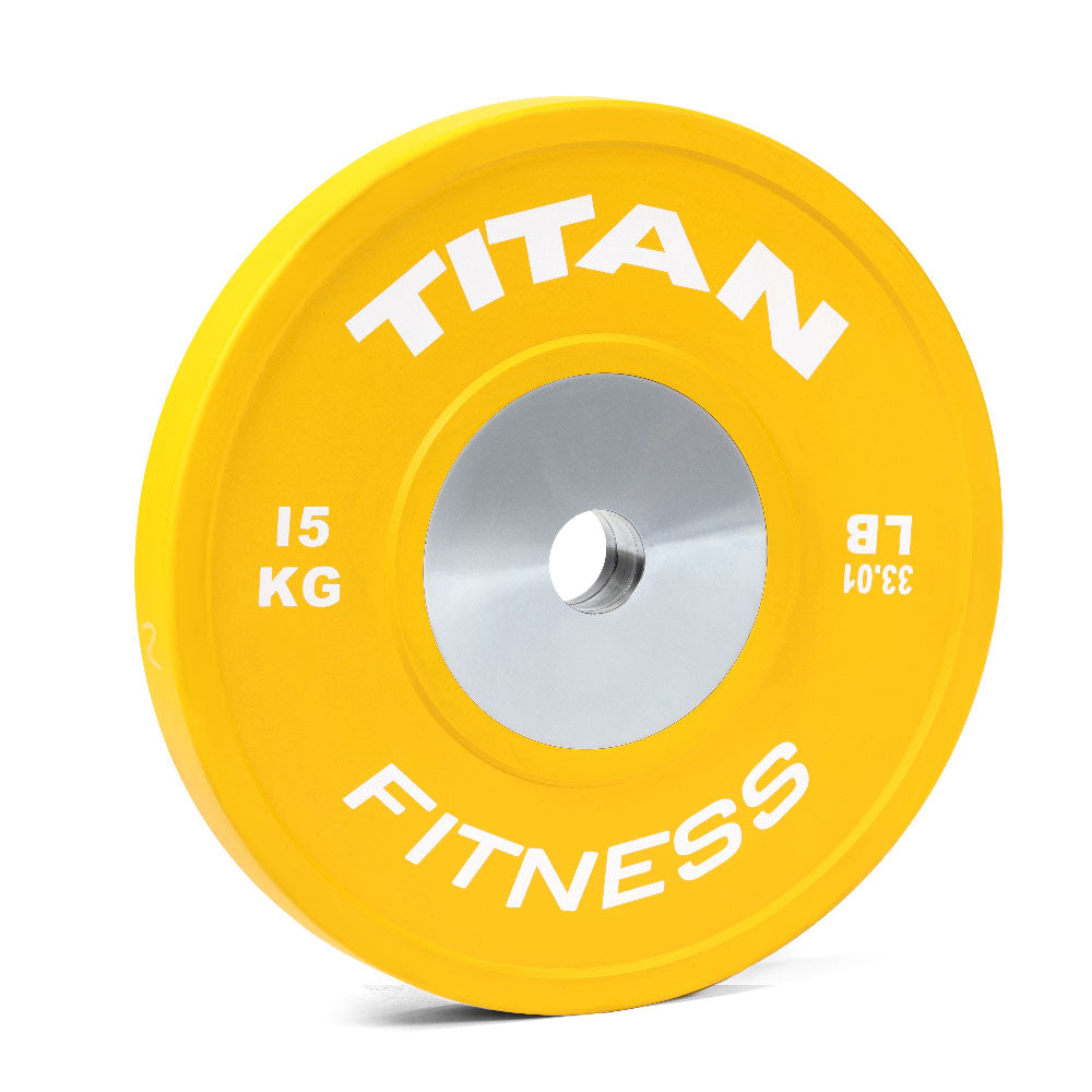 15 KG Single Elite Color Olympic Bumper Plate Titan Fitness