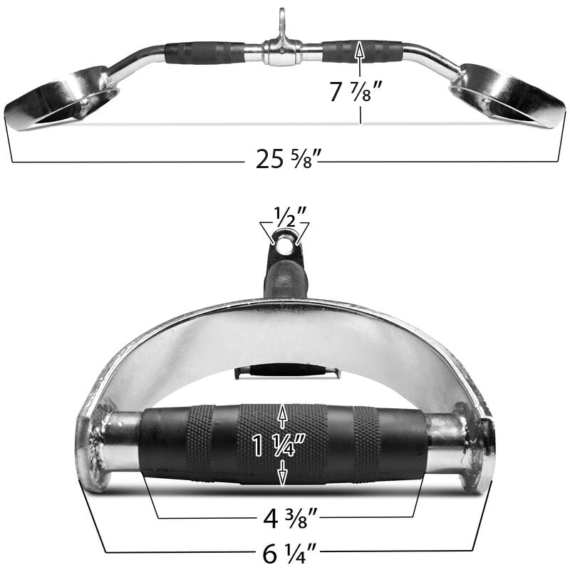 24" Pro Duty Lat Bar Pulldown Attachment - Dimensions: 25.625" W x 7.875" T with 6.25" W Handle - view 4