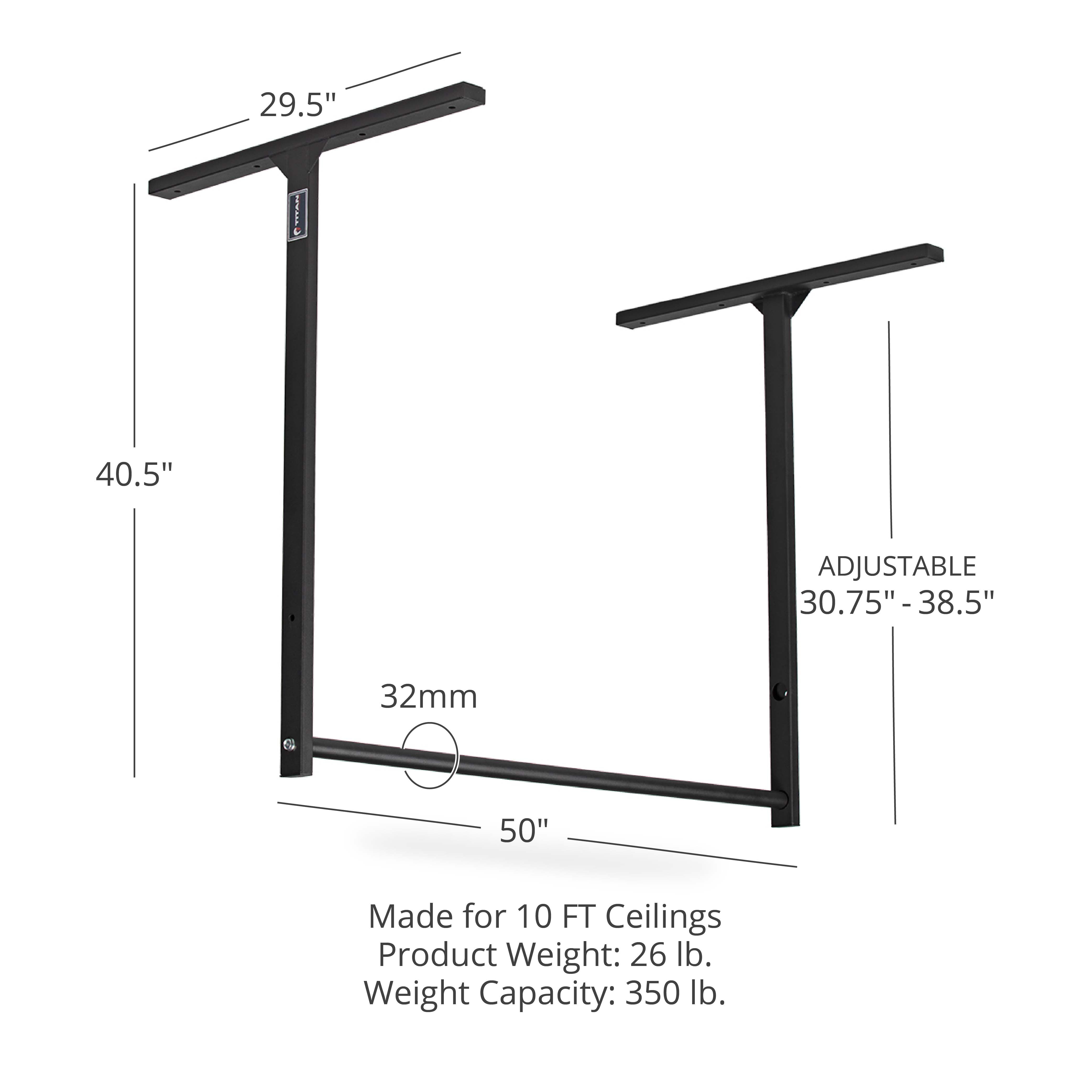 Large Adjustable Ceiling Wall Mount Pull Up Bar Titan Fitness