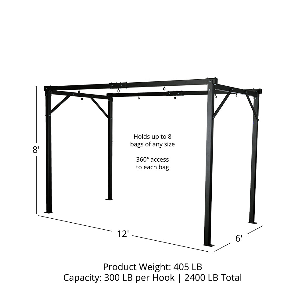 Heavy Bag Boxing Stand - Holds 8 Bags