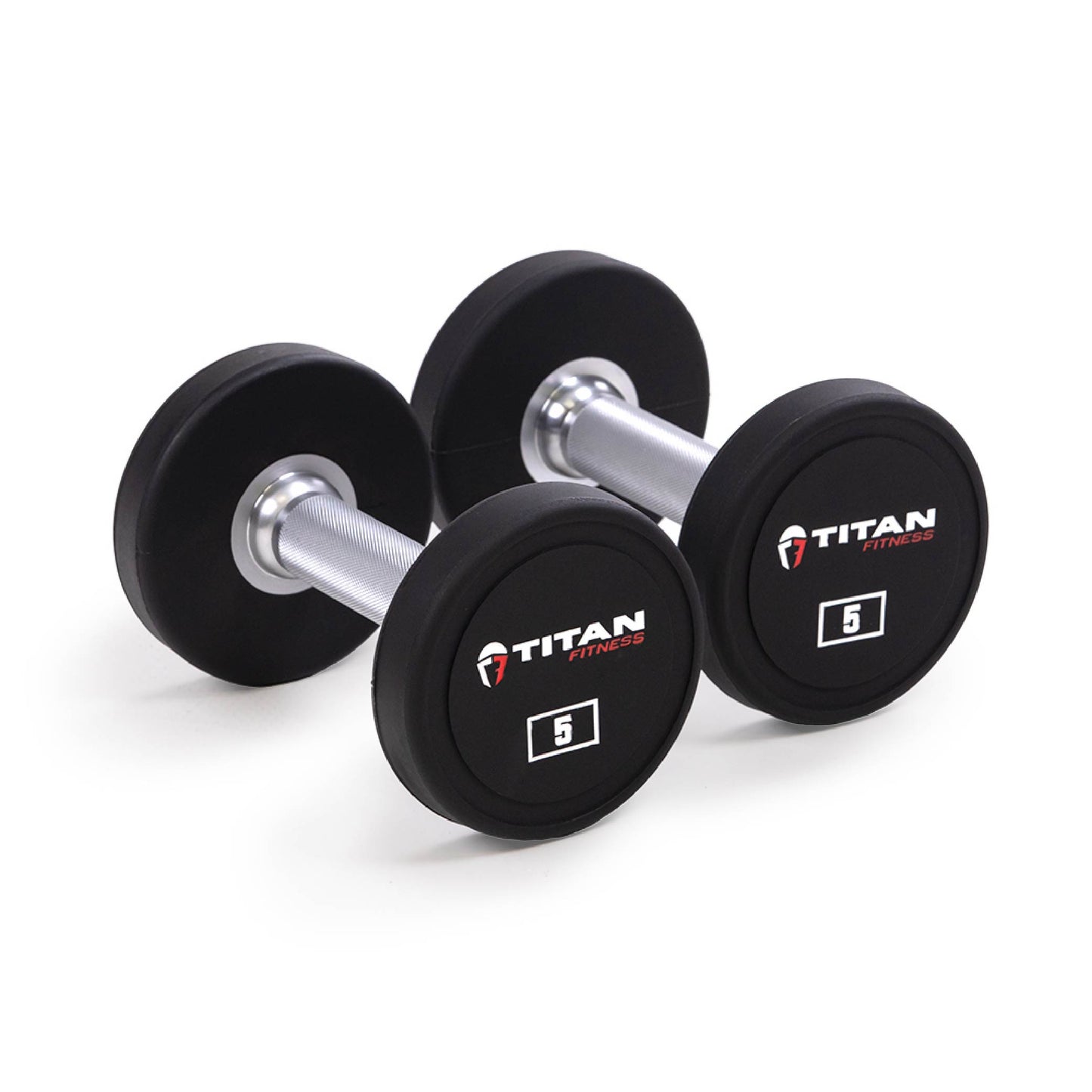 5 LB Pair Round Urethane Dumbbells - view 1