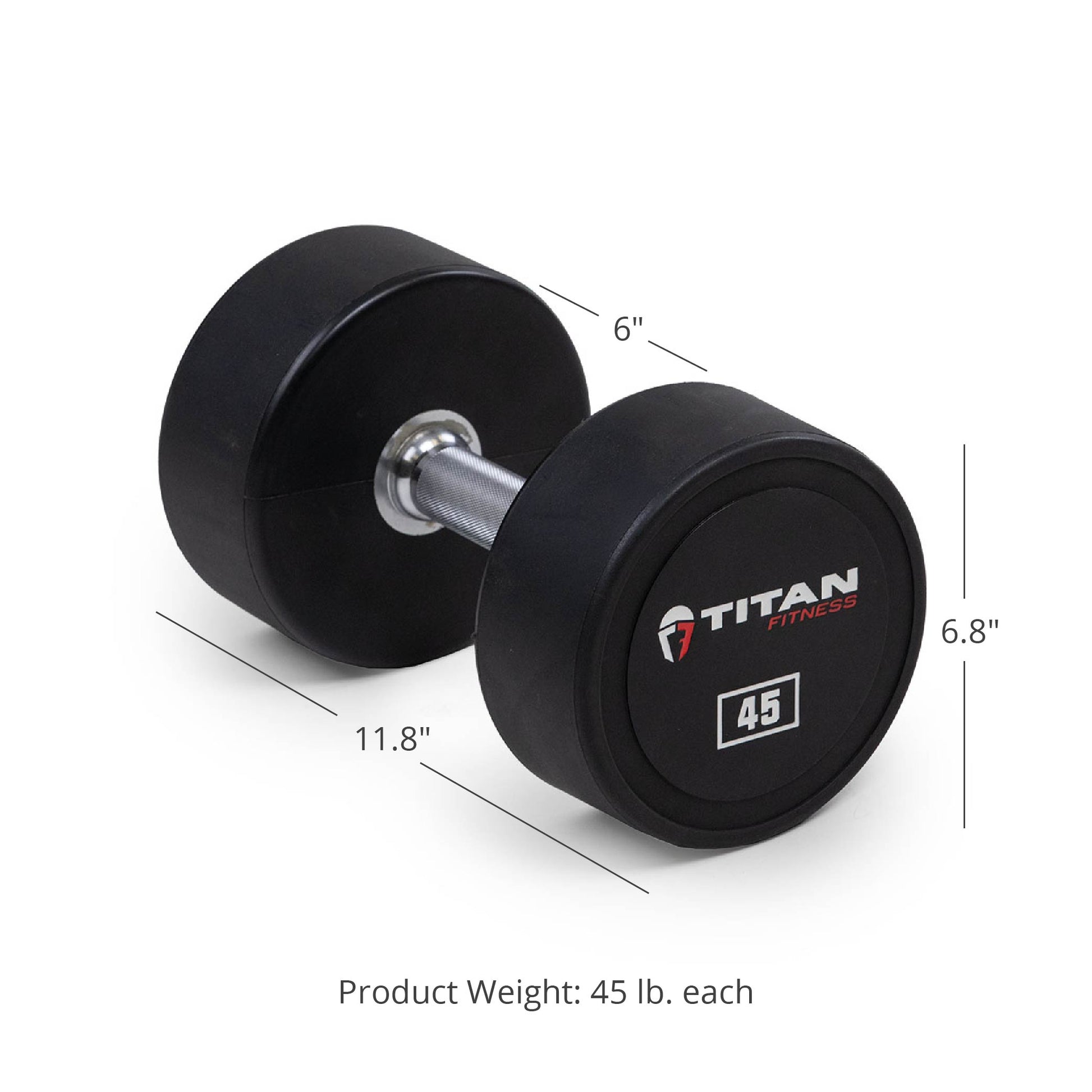 45 LB Pair Round Urethane Dumbbells