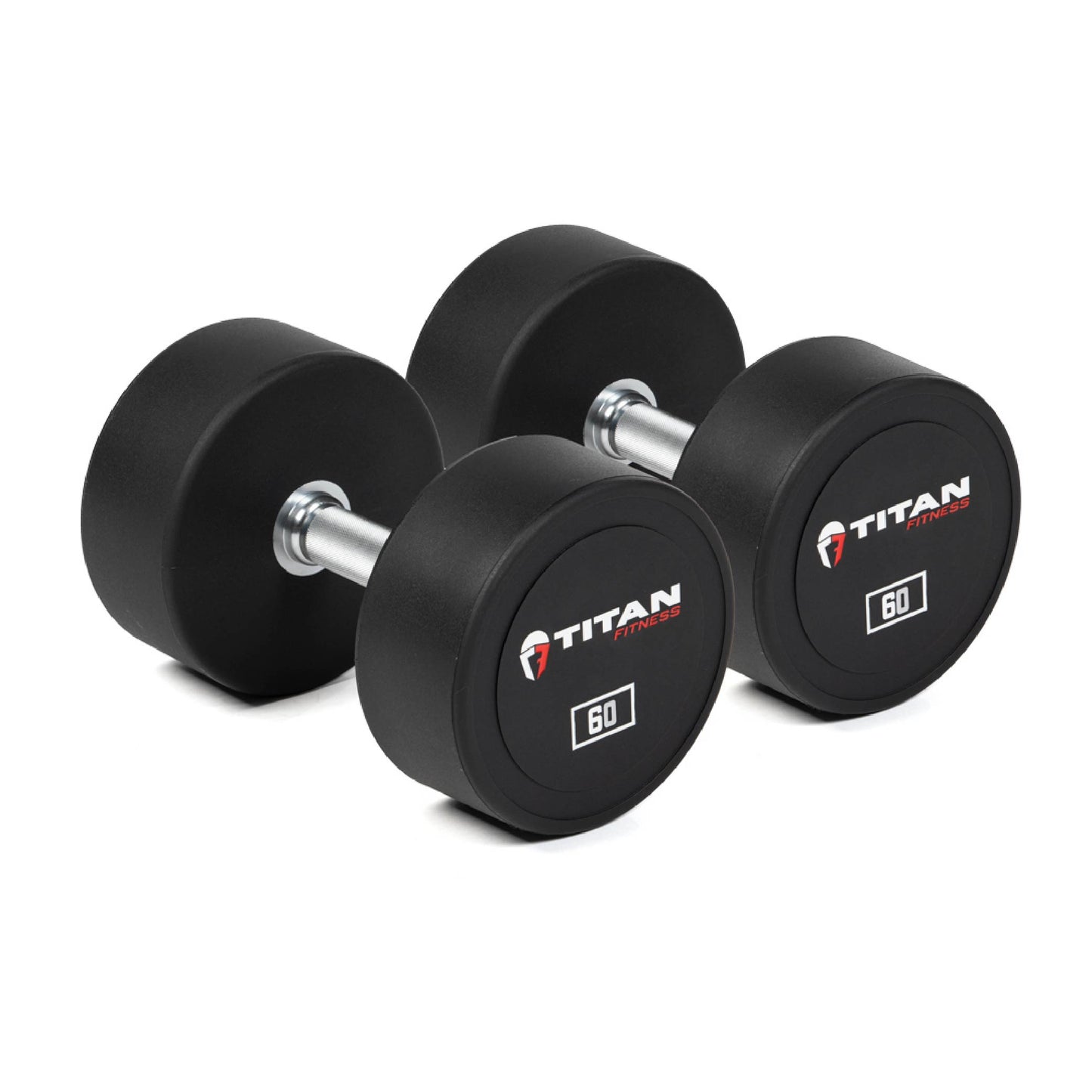 60 LB Pair Round Urethane Dumbbells - view 1