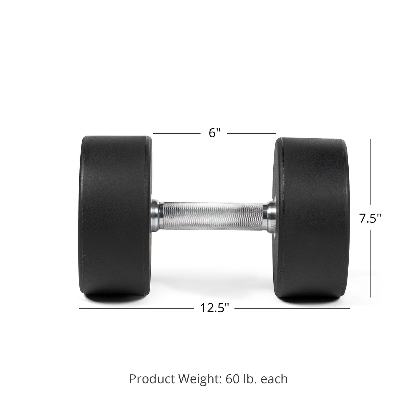 60 LB Pair Round Urethane Dumbbells - view 6