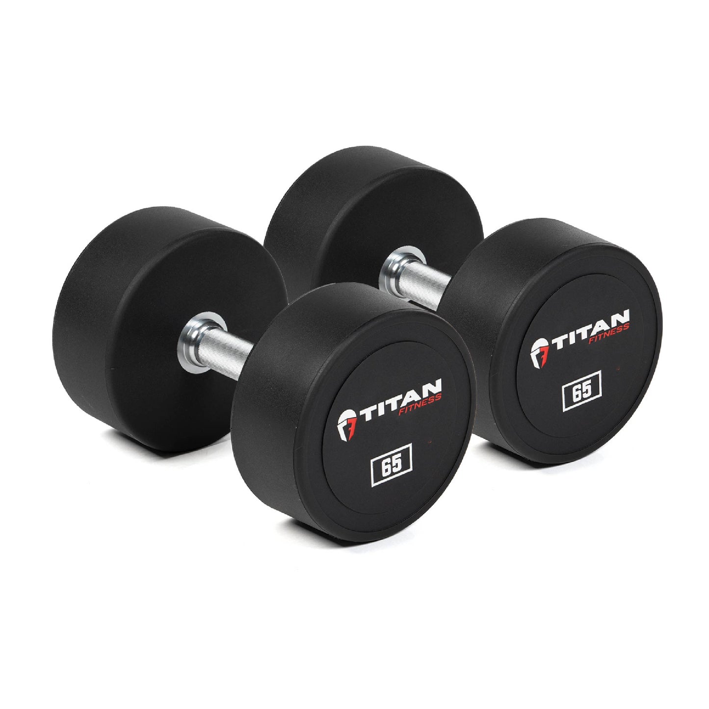 65 LB Pair Round Urethane Dumbbells - view 1