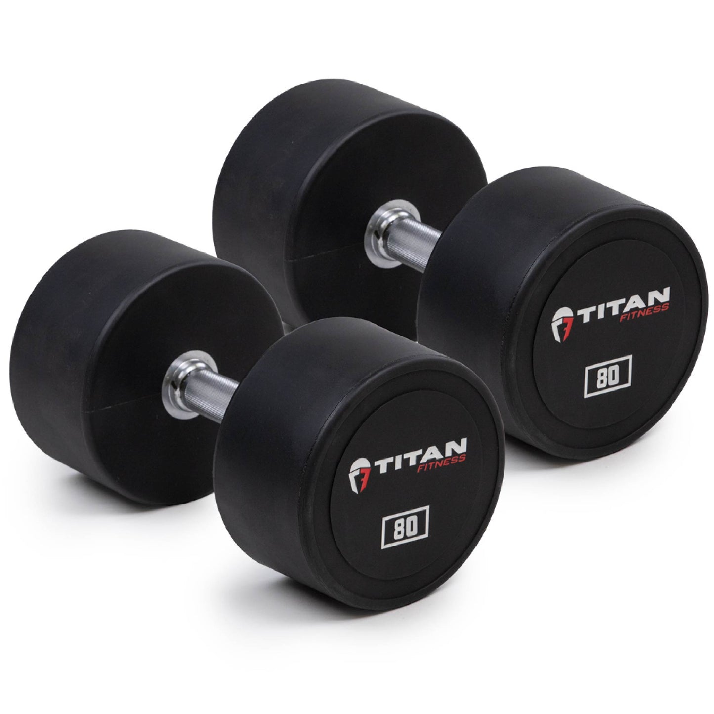 80 LB Pair Round Urethane Dumbbells - view 1