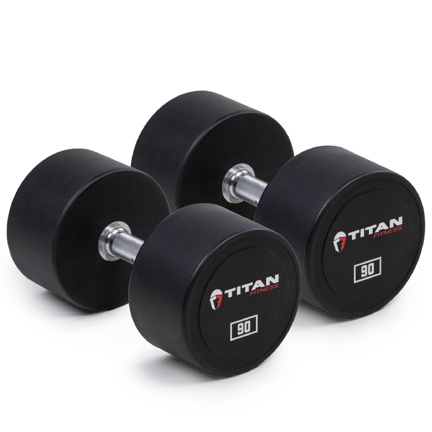 90 LB Pair Round Urethane Dumbbells - view 1