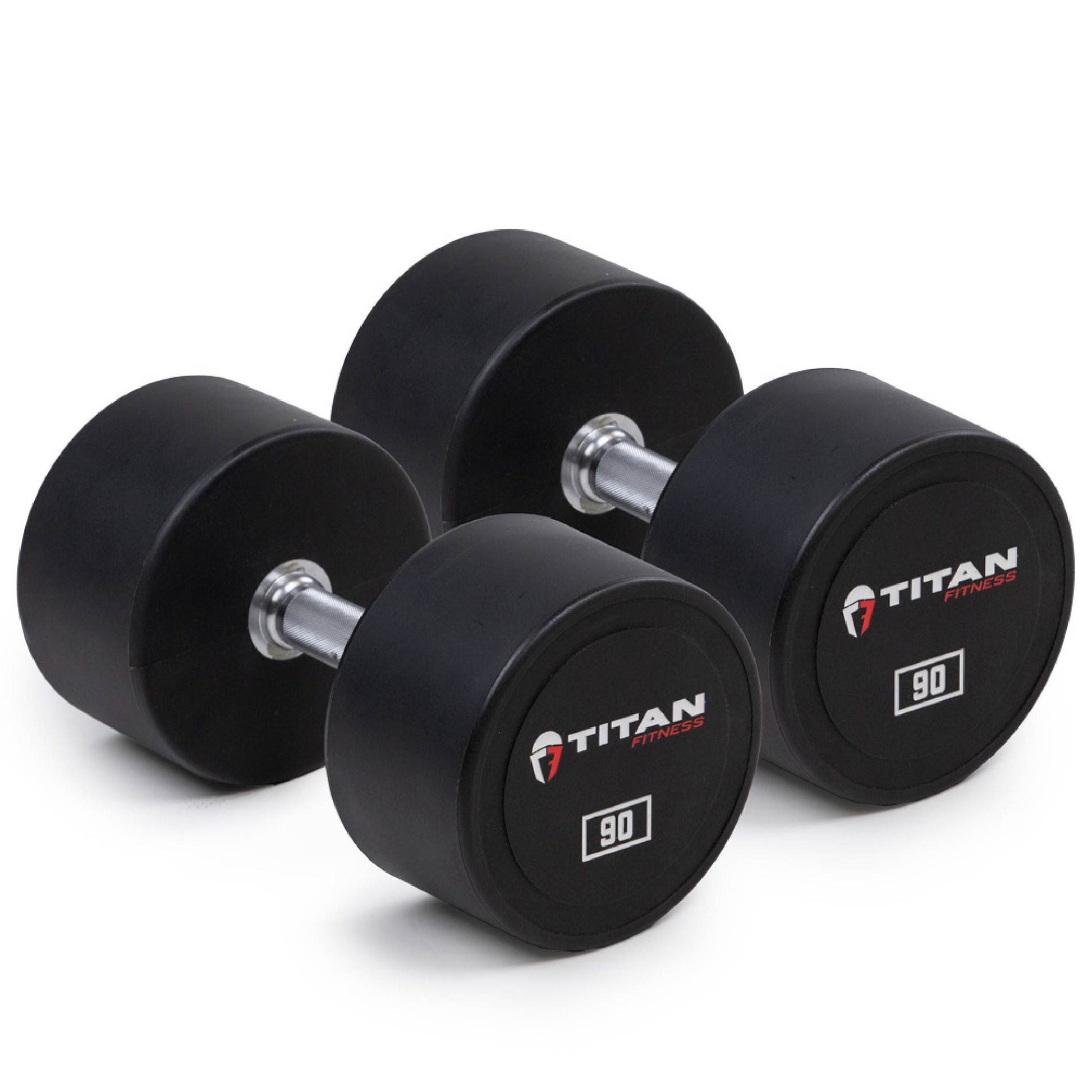 90 LB Pair Round Urethane Dumbbells