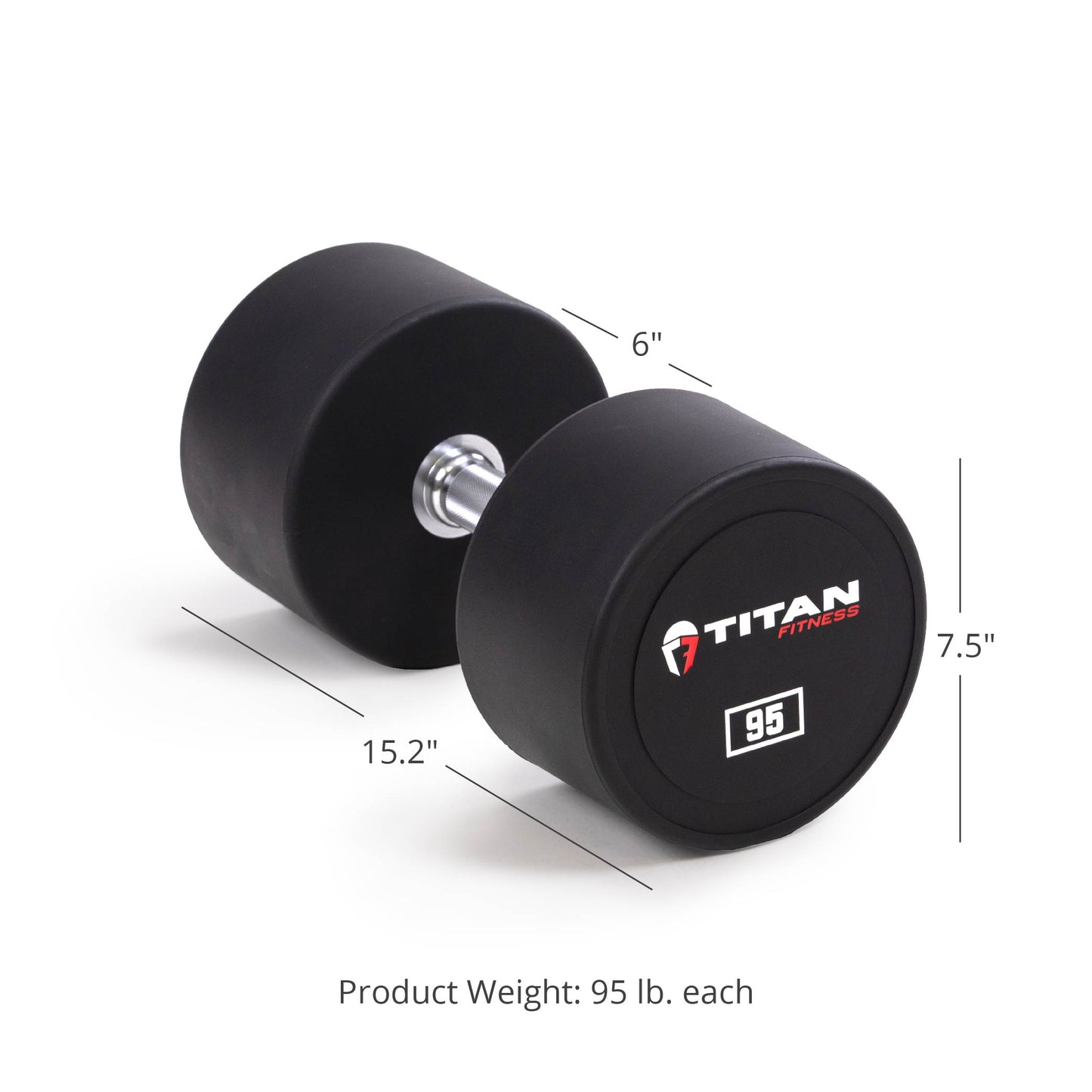 95 LB Pair Round Urethane Dumbbells - view 6