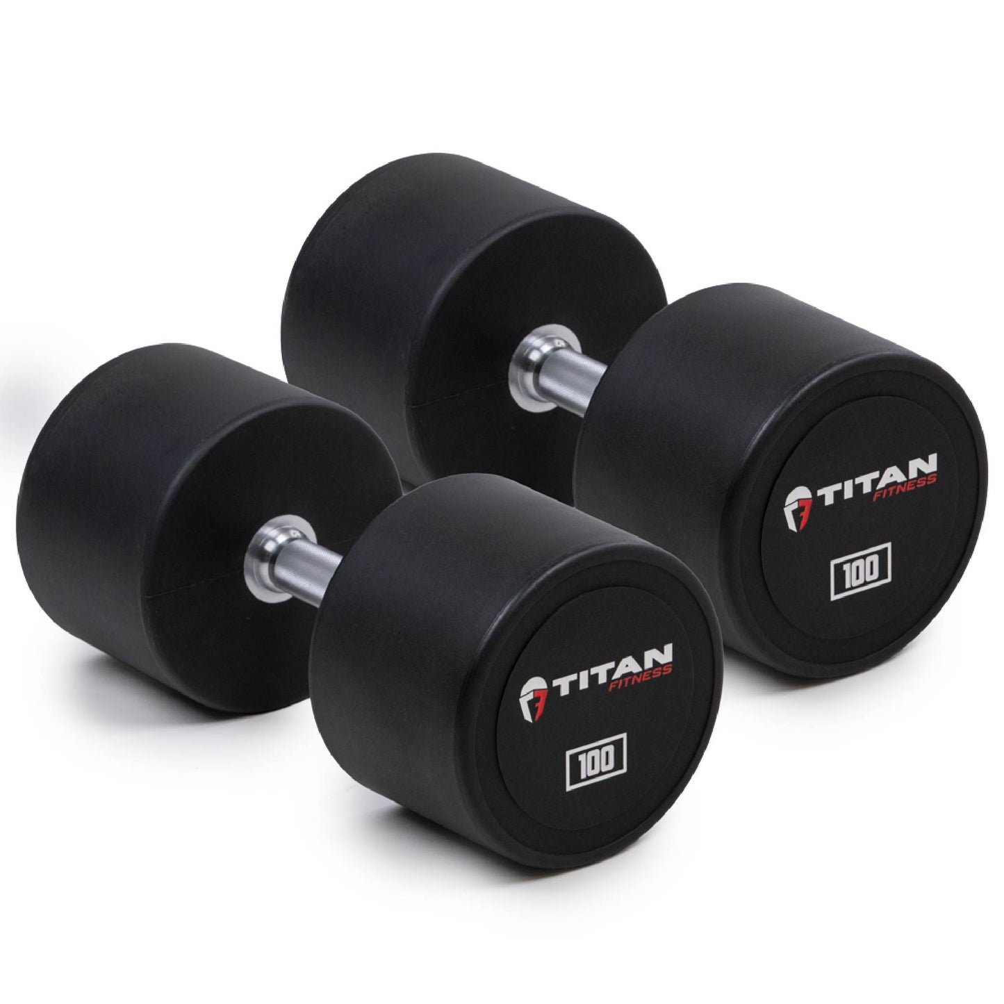 100 LB Pair Round Urethane Dumbbells - view 1