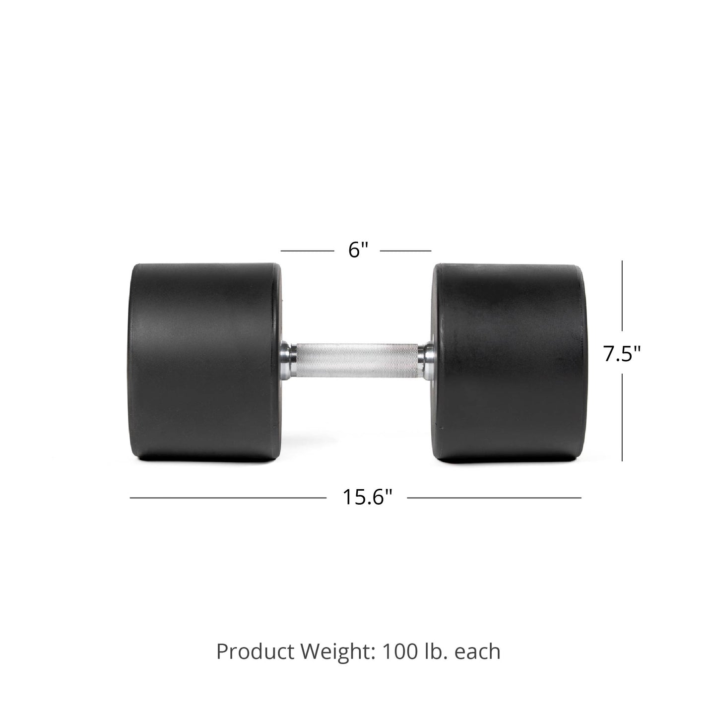 100 LB Pair Round Urethane Dumbbells - view 6