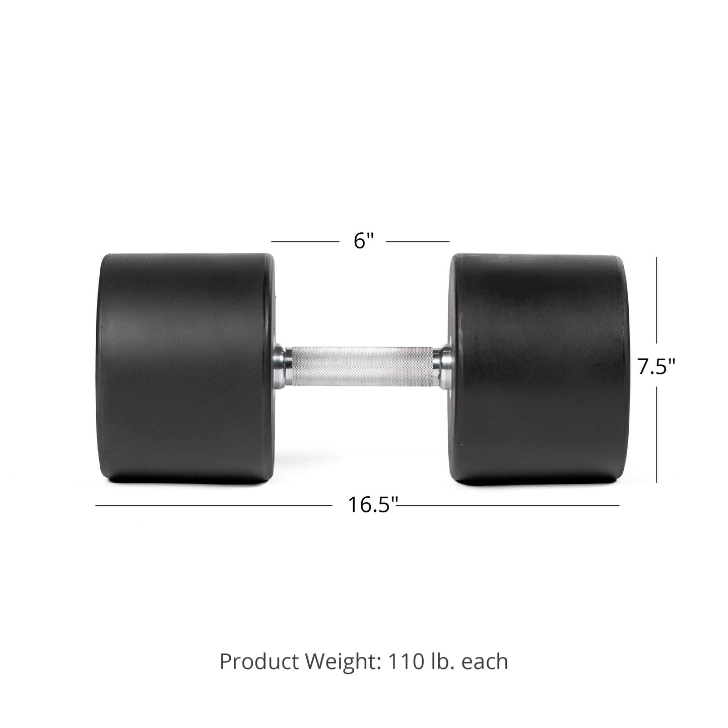 110 LB Pair Round Urethane Dumbbells - view 6