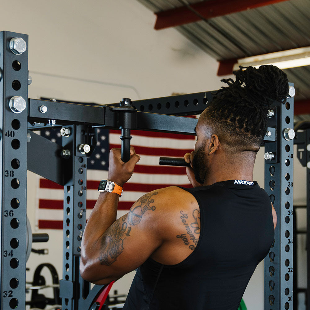 Adjustable Handle Pull Up Bar - Rack Mounted | Titan Fitness