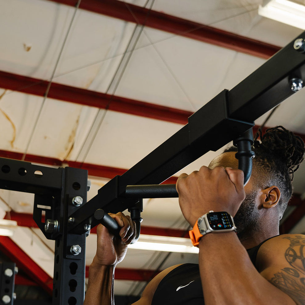 Adjustable Handle Pull Up Bar – Rack Mounted – Titan Fitness