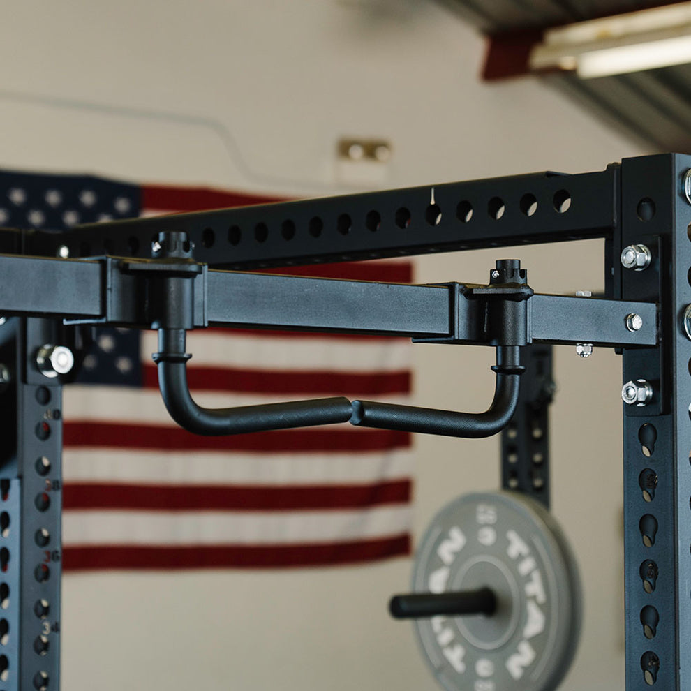 Adjustable Handle Pull Up Bar - Rack Mounted | Titan Fitness