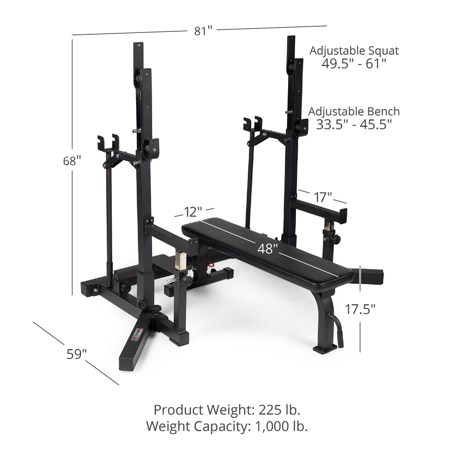 Scratch and Dent - Competition Bench and Squat Rack Combo - FINAL SALE ...