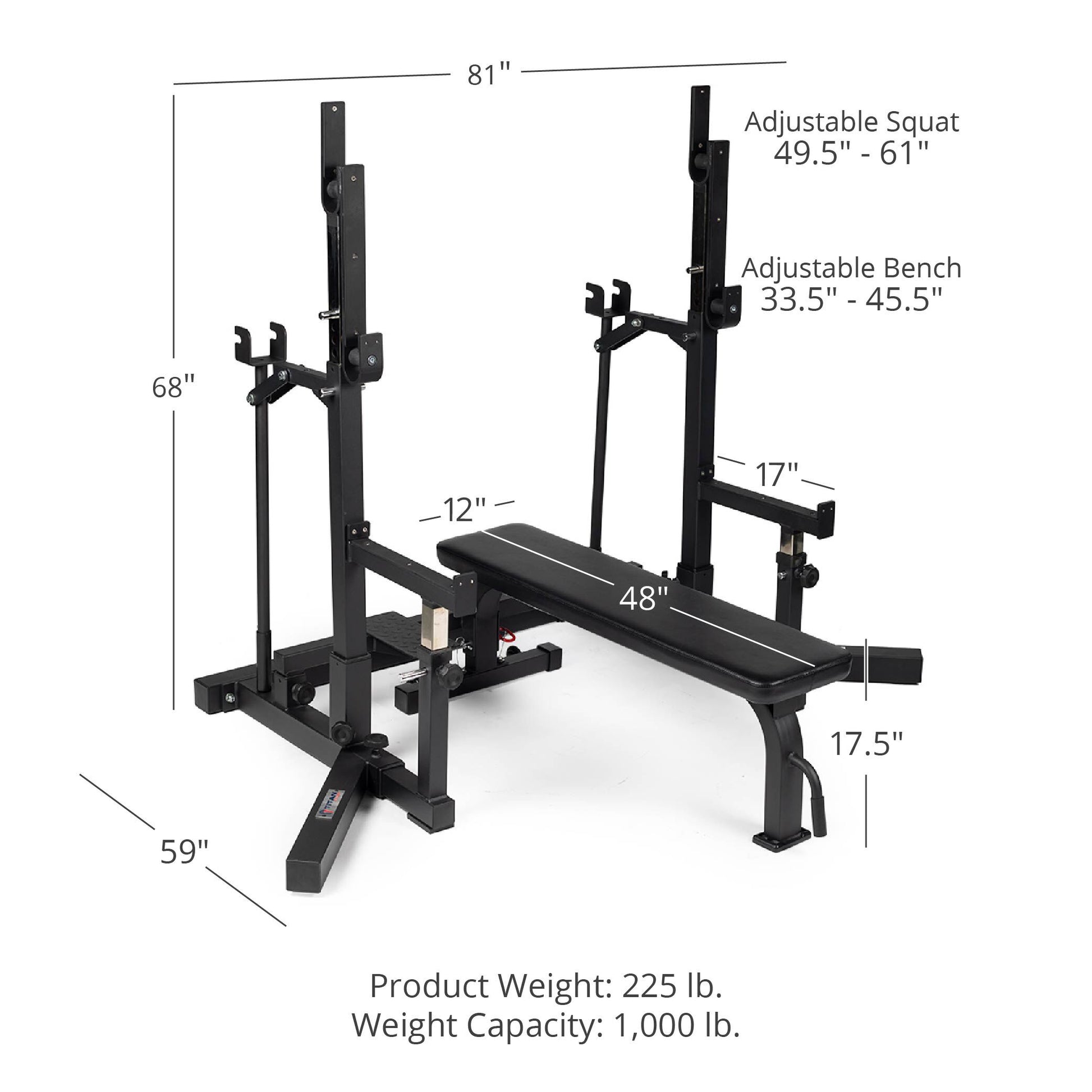 Scratch and Dent Competition Bench and Squat Rack Combo FINAL SALE