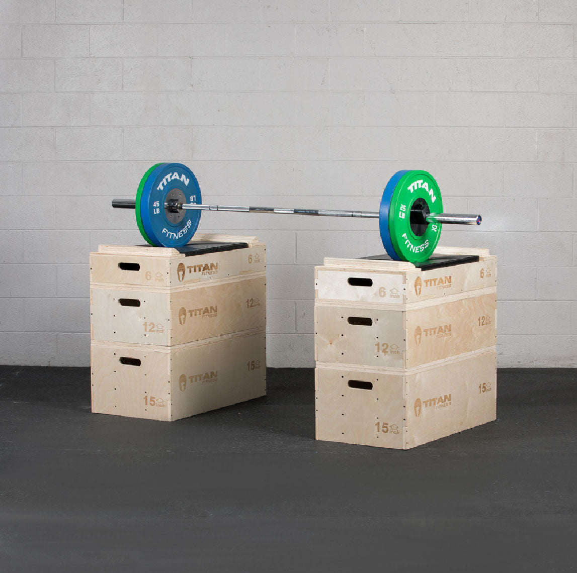 Stackable Wood Jerk Blocks with Silencer Pad – Titan Fitness