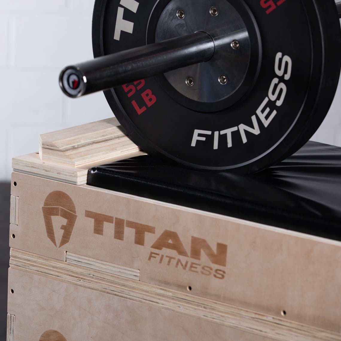 Stackable Wood Jerk Blocks with Silencer Pad – Titan Fitness