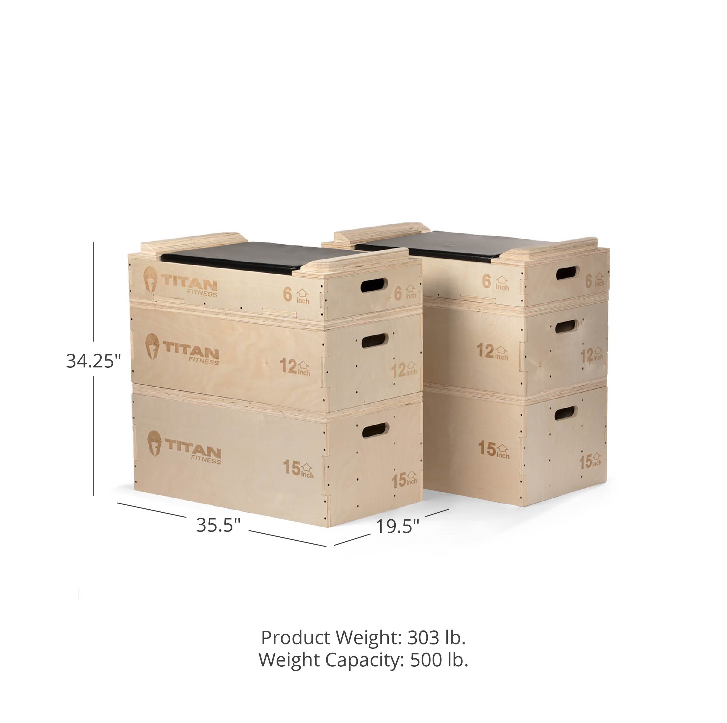 Stackable Wood Jerk Blocks with Silencer Pad – Titan Fitness