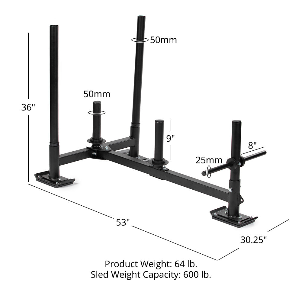 High-Low Push-Pull Sled | Sled with (3) UHMW Plastic Ski Liners
