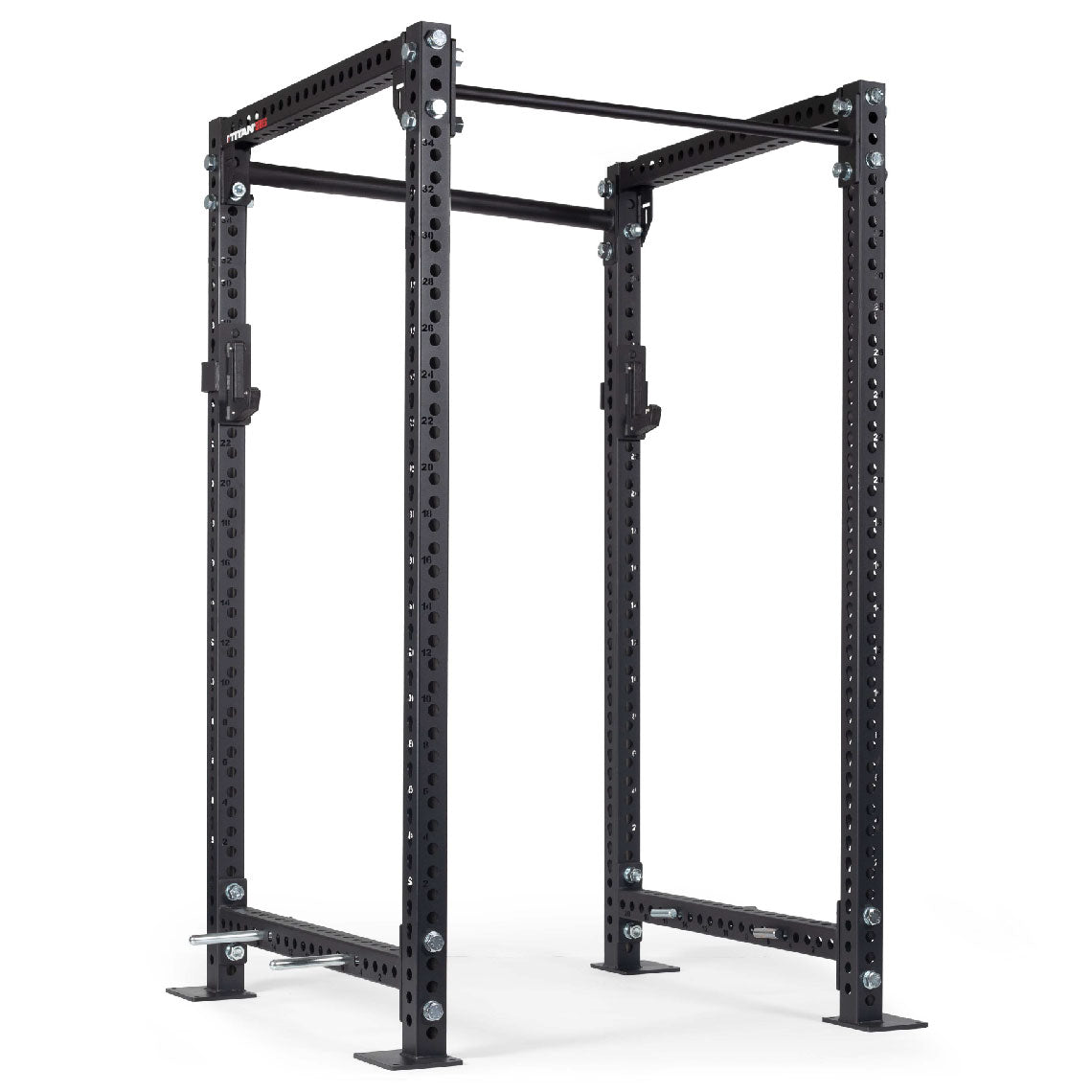 TITAN Series Power Rack | Black / 2” Fat Pull-Up Bar / Roller J-Hooks