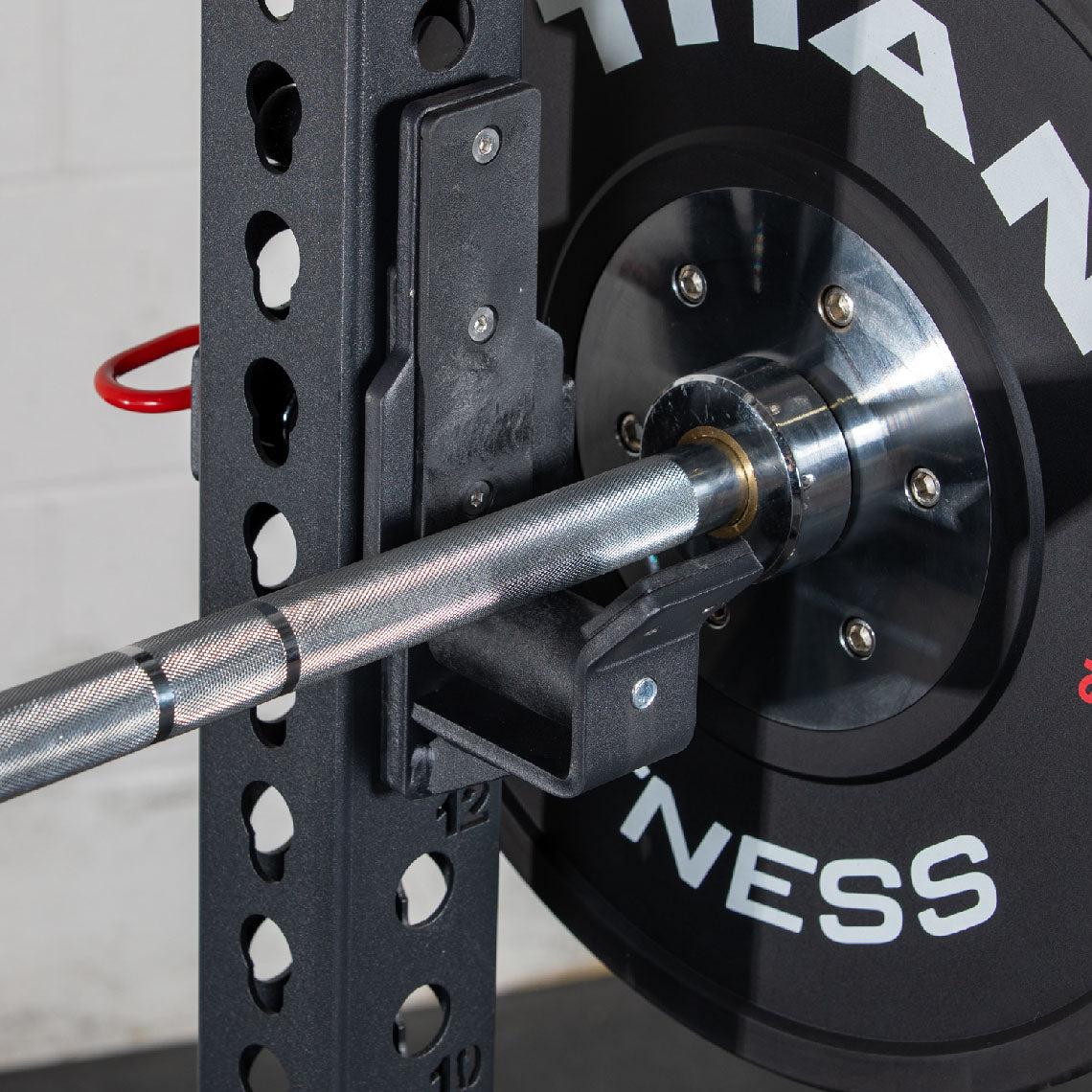 TITAN Series Power Rack - 2" Side Hole Spacing Throughout Entire Rack | Black / Crossmember Nameplate / Roller J-Hooks - view 185