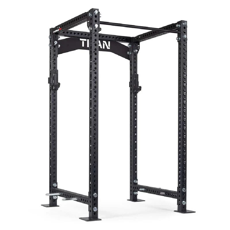 TITAN Series Power Rack | Black / 2” Fat Pull-Up Bar / Roller J-Hooks
