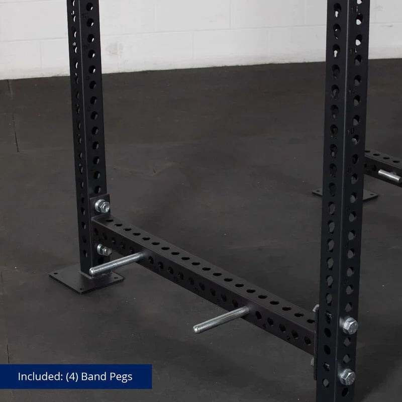 TITAN Series Power Rack - Included: (4) Band Pegs | Black / 2” Fat Pull-Up Bar / Roller J-Hooks