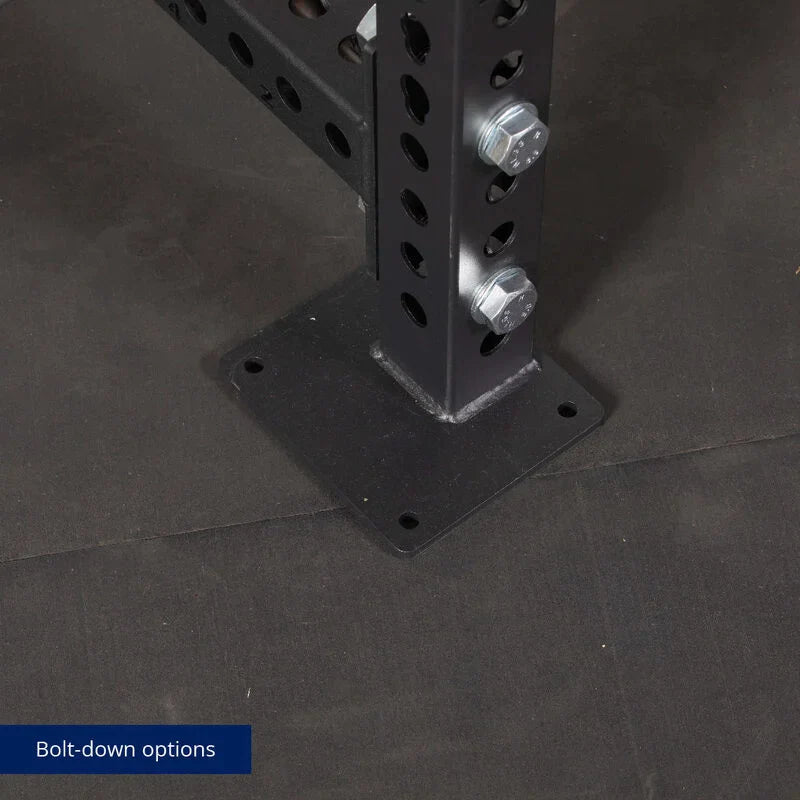 TITAN Series Power Rack - Bolt Down Options | Black / 2” Fat Pull-Up Bar / Roller J-Hooks