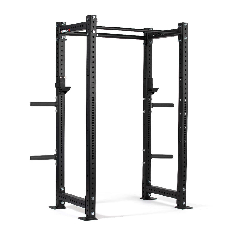 X-3 Series Bolt-Down Power Rack | Black / 4 Pack Weight Plate Holders