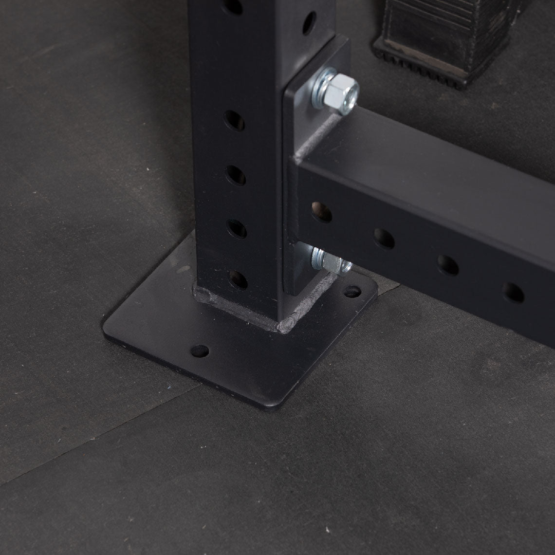 X-3 Series Bolt-Down Power Rack - Westside hole spacing through the bench and clean pull zone | Black / 4 Pack Weight Plate Holders - view 49