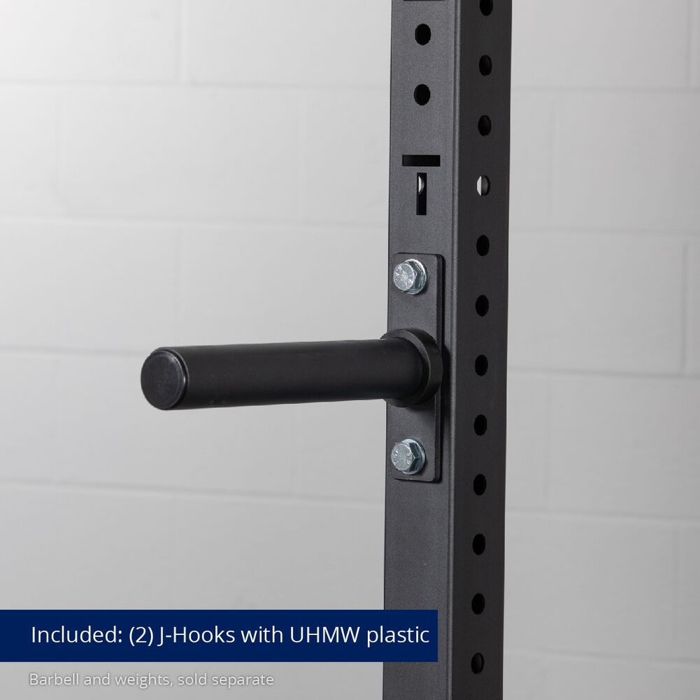 X-3 Series Bolt-Down Power Rack - (2) J-Hooks with UHMW plastic | Black / No Weight Plate Holders - view 5