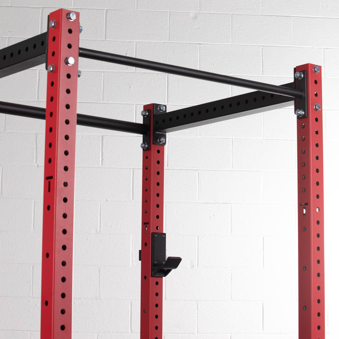 X-3 Series Bolt-Down Power Rack - 3 x 3" 11-gauge Steel Bolt Down Uprights | Red / No Weight Plate Holders - view 24