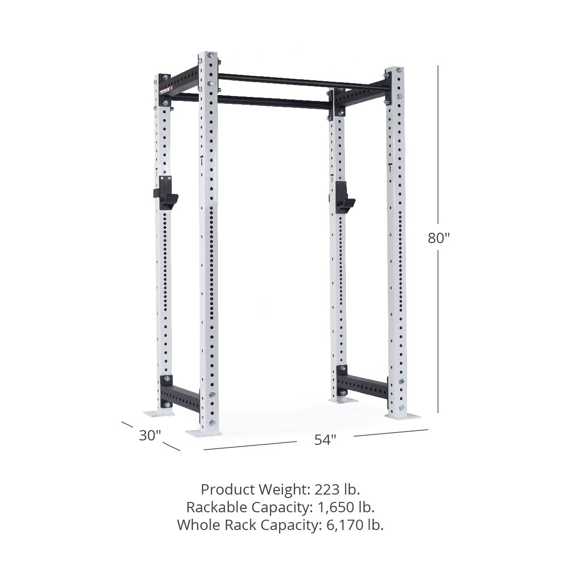 X-3 Series Bolt-Down Power Rack - Westside hole spacing through the bench and clean pull zone | White / No Weight Plate Holders - view 42