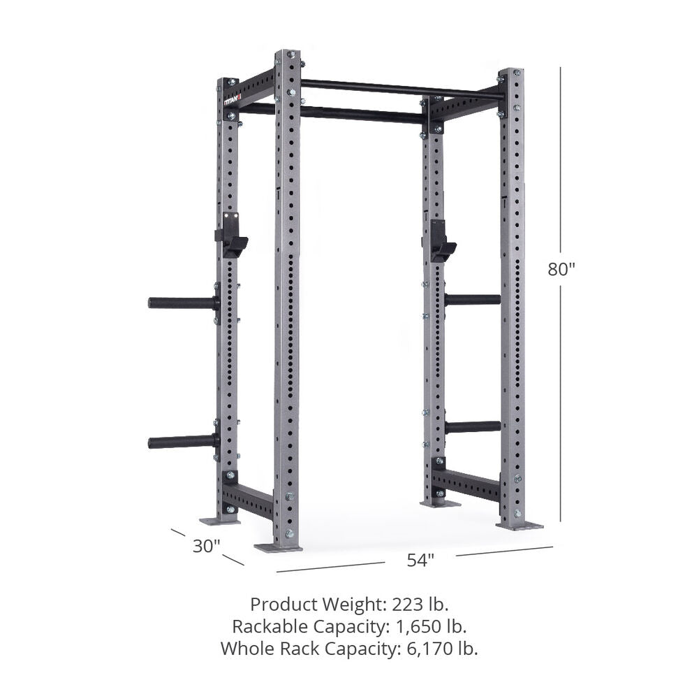 X-3 Series Bolt-Down Power Rack - 30", 54", 80" Product Weight: 223 lb. Rackable Capacity: 1,650 lb. Whole Rack Capacity: 6,170 lb | Silver / 4 Pack Weight Plate Holders - view 124