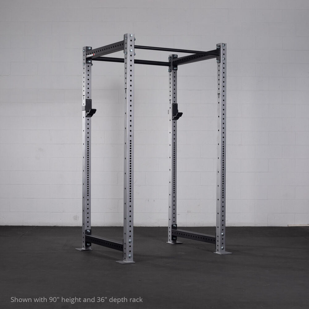 X-3 Series Bolt-Down Power Rack - Shown with 90" height and 36" depth rack | Silver / 4 Pack Weight Plate Holders - view 114