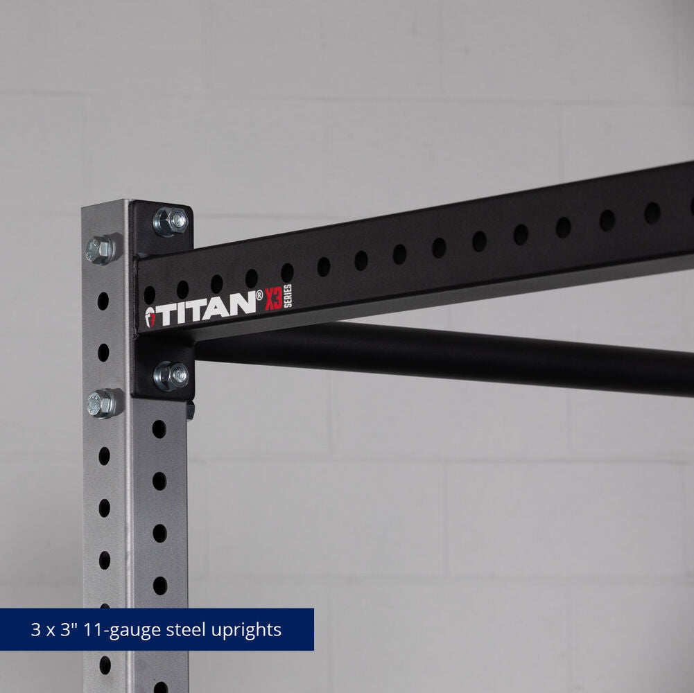X-3 Series Bolt-Down Power Rack - 3 x 3" 11-gauge Steel Uprights | Silver / No Weight Plate Holders