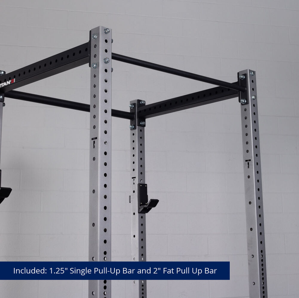 X-3 Series Bolt-Down Power Rack - Included: 1.25" Single Pull-Up Bar and 2" Fat Pull-Up Bar | Silver / 4 Pack Weight Plate Holders - view 122