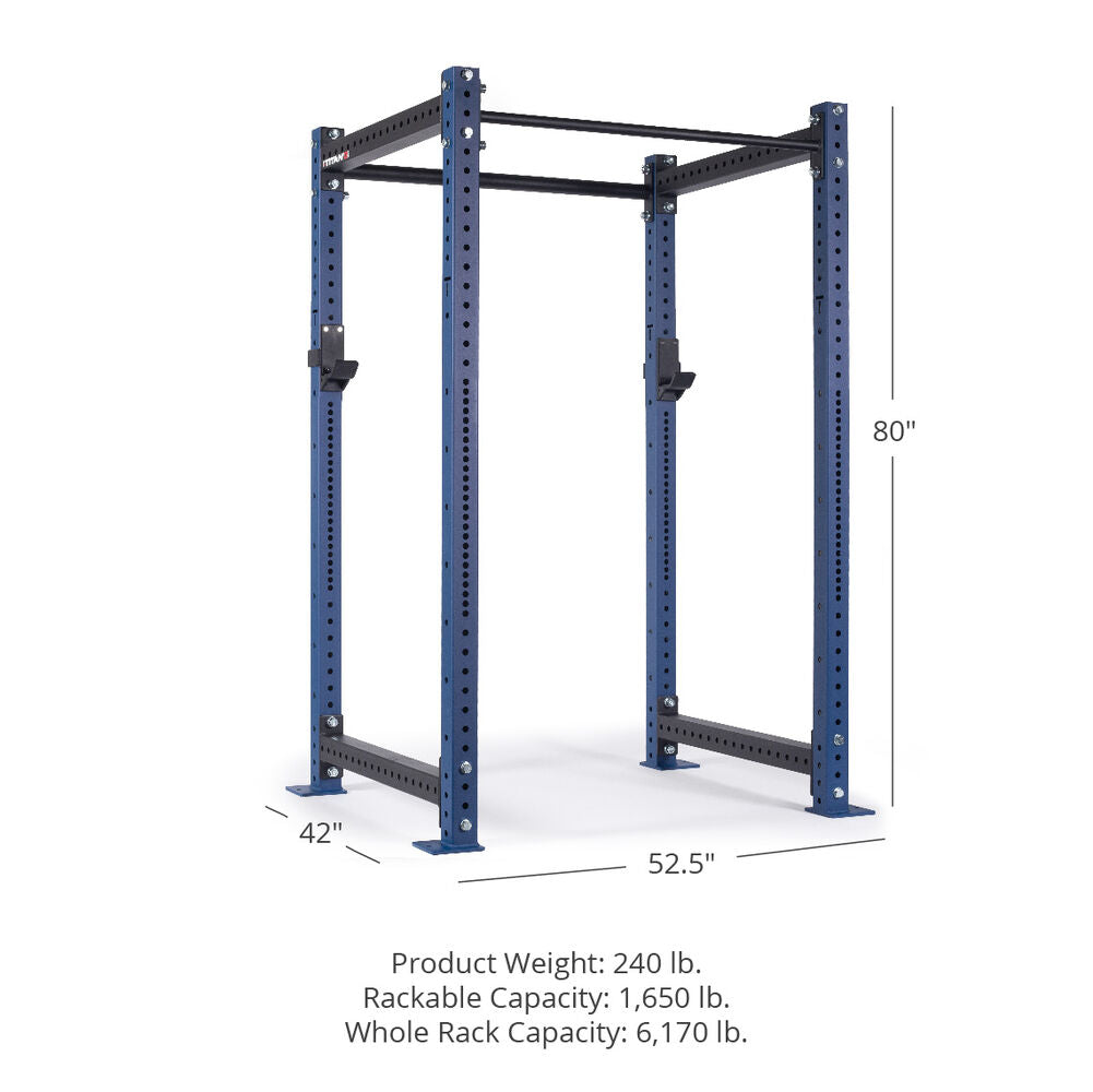 X-3 Series Bolt-Down Power Rack - 42", 52.5", 80" Product Weight: 240 lb. Rackable Capacity: 1,650 lb. Whole Rack Capacity: 6,170 lb | Navy / 4 Pack Weight Plate Holders - view 90