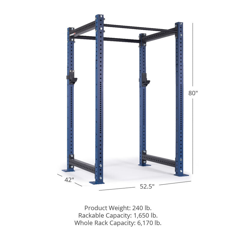 X-3 Series Bolt-Down Power Rack - 42", 52.5", 80" Product Weight: 240 lb. Rackable Capacity: 1,650 lb. Whole Rack Capacity: 6,170 lb | Navy / No Weight Plate Holders - view 23