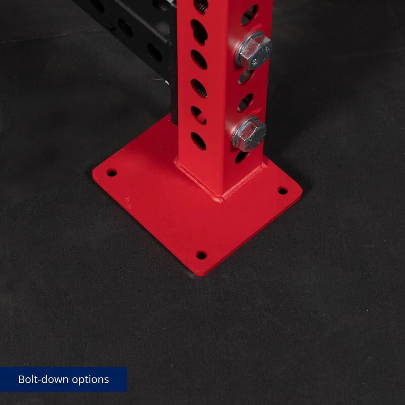 TITAN Series Power Rack - Bolt Down Options | Red / 2” Fat Pull-Up Bar / No J-Hooks