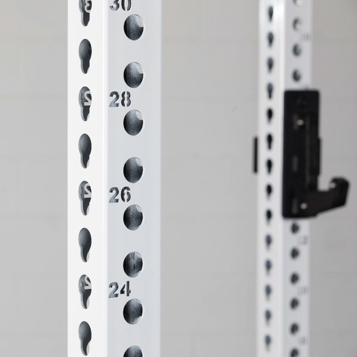 TITAN Series Power Rack - Included: (2) Sandwich J-Hooks with UHMW Plastic | White / 2” Fat Pull-Up Bar / Sandwich J-Hooks - view 63