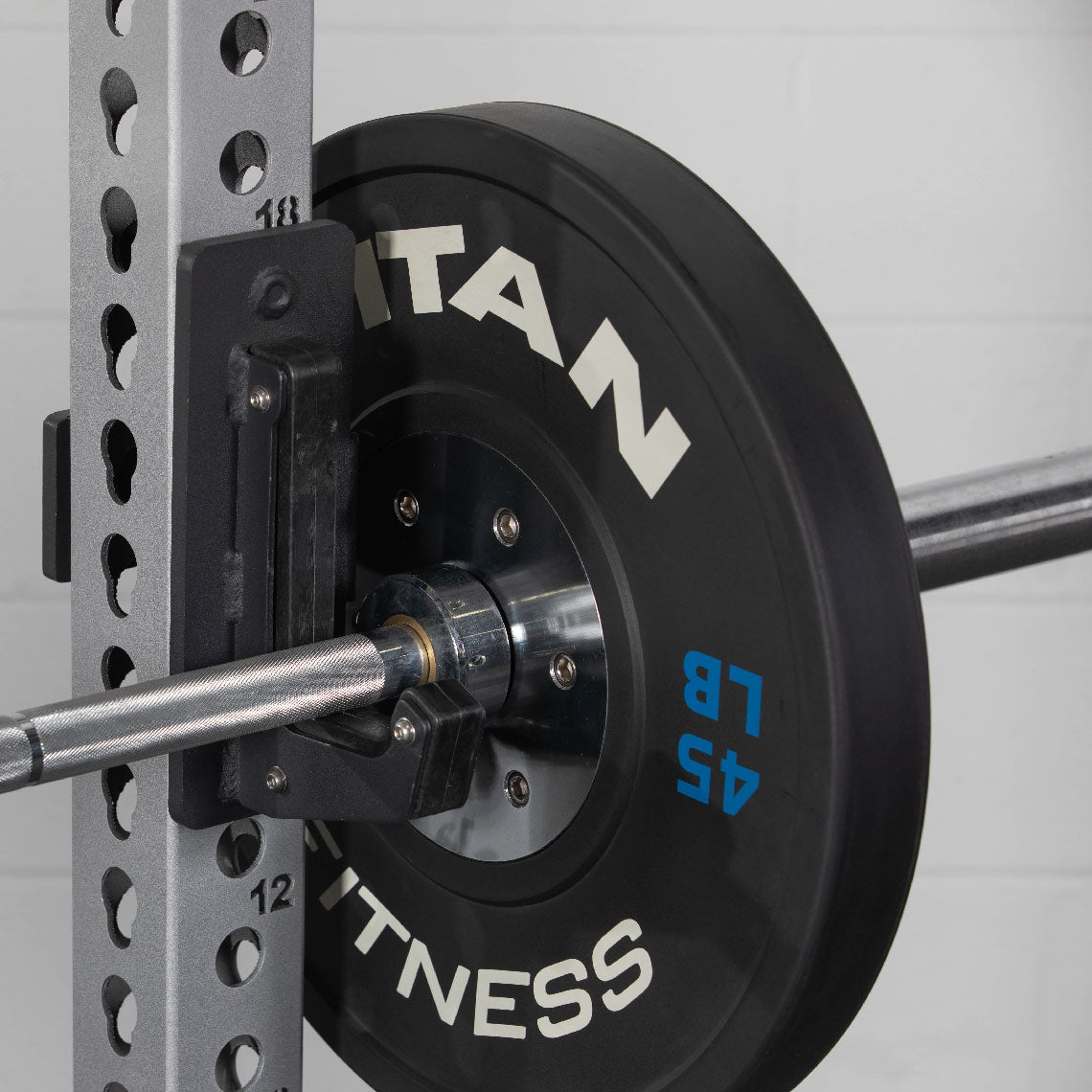 TITAN Series Power Rack - 2" Side Hole Spacing Throughout Entire Rack | Silver / 2” Fat Pull-Up Bar / Sandwich J-Hooks - view 58