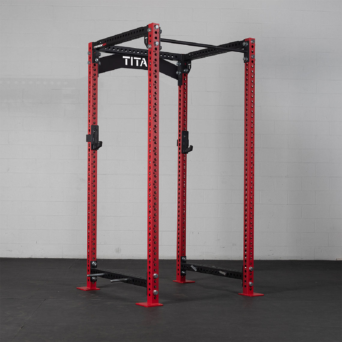 TITAN Series Power Rack - Included: (2) Sandwich J-Hooks with UHMW Plastic | Red / Crossmember Nameplate / Sandwich J-Hooks - view 162