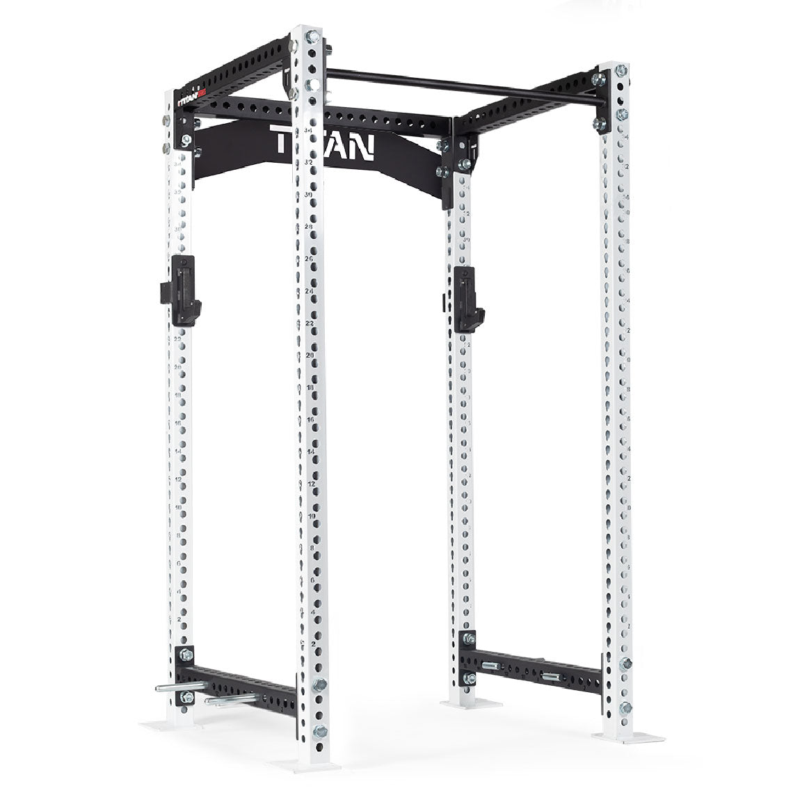 TITAN Series Power Rack | White / Crossmember Nameplate / Sandwich J-Hooks - view 175