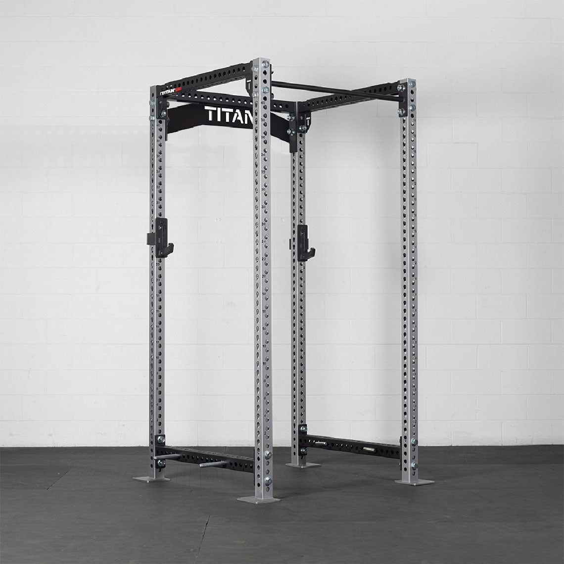 TITAN Series Power Rack - Included: (2) Sandwich J-Hooks with UHMW Plastic | Silver / Crossmember Nameplate / Sandwich J-Hooks - view 169